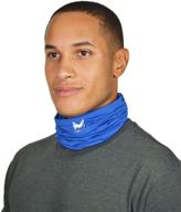 🧣 mission cooling neck gaiter: versatile 12+ ways to wear, face mask, upf 50, blue - stay cool in heat! logo