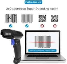 img 1 attached to 📱 NETUM Bluetooth Barcode Scanner - 2.4G Wireless, Bluetooth & Wired Connection - Connects to Smart Phone, Tablet, PC - CCD Bar Code Reader - Windows, Mac, Android, iOS Compatible