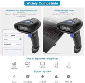 img 2 attached to 📱 NETUM Bluetooth Barcode Scanner - 2.4G Wireless, Bluetooth & Wired Connection - Connects to Smart Phone, Tablet, PC - CCD Bar Code Reader - Windows, Mac, Android, iOS Compatible