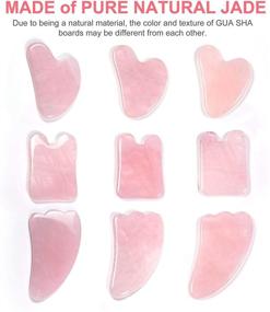 img 2 attached to 🌹 Gua Sha Facial Tools Set, OHH Rose Quartz Gua Sha Scraping Massage Tool for SPA Acupuncture Therapy Trigger Point Treatment, Facial Skincare Face Massager, Pack of 3