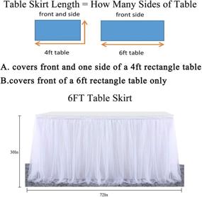 img 1 attached to 6ft White Tulle Table Skirt with Gold Brim for Baby Shower, Gender Reveal, Birthday Party, Wedding - Elegant Round and Rectangle Tutu Table Decoration