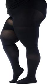 img 2 attached to Plus Size Opaque Compression Pantyhose for Women – High Waist Tights, 20-30mmHg Firm Graduated Support - Absolute Circulation Support - Black, 4X-Large