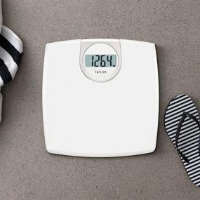 img 3 attached to Taylor Precision Products Digital Bathroom Scale - 330 Lb 🔢 Capacity, White - Clear 1.2-Inch LCD Display for Accurate Weight Tracking