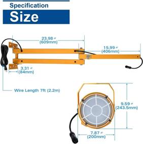 img 3 attached to 🔦 High-Quality Lawind LED Dock Light with 40-inch Swing Arm, Heavy-Duty Steel Mounting Arm for Loading Docks, 360° Rotatable Temporary Work Light, 5000K Soft Light, 50W Power, 1 Pack