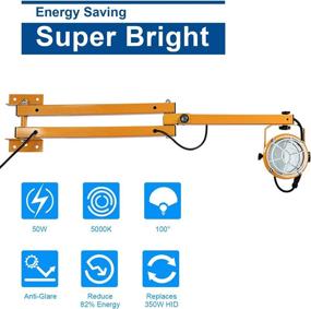 img 2 attached to 🔦 High-Quality Lawind LED Dock Light with 40-inch Swing Arm, Heavy-Duty Steel Mounting Arm for Loading Docks, 360° Rotatable Temporary Work Light, 5000K Soft Light, 50W Power, 1 Pack