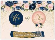 🎉 funnytree navy and blush gender reveal party backdrop he or she pregnancy reveal balloon floral banner decoration supplies favors photography background photobooth prop - 7x5ft logo