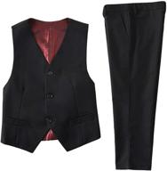nainela kids tuxedo black suit - dress pants and vest formal outfit for boys size 12 logo