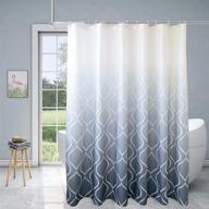 🚿 xikaywnt moroccan ombre shower curtain - waterproof fabric with 12 hooks, 70x72 inch grey logo
