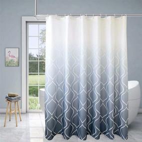 img 4 attached to 🚿 Xikaywnt Moroccan Ombre Shower Curtain - Waterproof Fabric with 12 Hooks, 70x72 Inch Grey