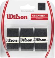 🎾 pack of 3 black wilson advantage tennis racquet overgrip logo