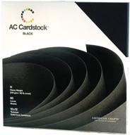 📦 american crafts 12x12-inch black ac cardstock pack - includes 60 sheets of heavyweight, textured black cardstock логотип