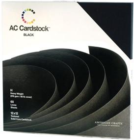 img 1 attached to 📦 American Crafts 12x12-Inch Black AC Cardstock Pack - Includes 60 Sheets of Heavyweight, Textured Black Cardstock