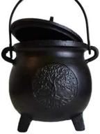 🌳 azuregreen fragrant potpourris: tree of life cast iron cauldron with 3 legs, handle, and lid - large 8 логотип