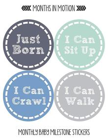 img 3 attached to 👶 Months in Motion Baby Monthly Stickers for Boys: Celebrate Baby's Milestones with Adorable Newborn & Monthly Milestone Stickers - Set of 20