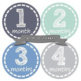 img 4 attached to 👶 Months in Motion Baby Monthly Stickers for Boys: Celebrate Baby's Milestones with Adorable Newborn & Monthly Milestone Stickers - Set of 20