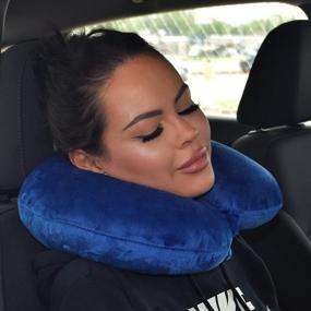 img 1 attached to 💤 Feather Soft Microfiber Neck Pillow - Royal: The Ultimate Choice for Unmatched Comfort and Support