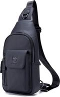 🎒 stylish and spacious: bullcaptain genuine leather crossbody capacity backpacks логотип