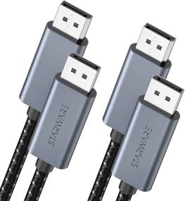 img 4 attached to 💫 STARWARE DisplayPort Cable 2-Pack: 6ft, 4K@60Hz, 2K@165Hz, 2K@144Hz - Ultra High Speed DP to DP Cable for Laptop, PC, TV, Gaming Monitor