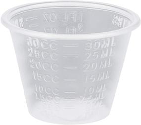 img 2 attached to 🏥 Yarlung 500 Pack 1 Oz Plastic Medicine Cup, Clear Disposable Graduated Cups with Volume and Dosage Measure for Mixed Pills, Liquid Medication Measuring, Mouthwash