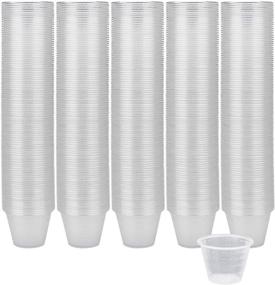 img 4 attached to 🏥 Yarlung 500 Pack 1 Oz Plastic Medicine Cup, Clear Disposable Graduated Cups with Volume and Dosage Measure for Mixed Pills, Liquid Medication Measuring, Mouthwash