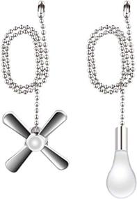 img 4 attached to 🌀 AIIGOU Ceiling Fan Pull Chain Set - 13.6 Inches Fan and Light Pulls with Ball Chain Connector Included