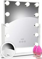 albor makeup vanity mirror with lights - lighted magnifying mirror with led lights (white, 20.20) logo