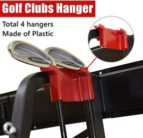 img 1 attached to 🏌️ Extra Large Size Wall Mounted Golf Organizer Stand for 2 Golf Bags - Golfing Equipment and Accessories Storage Rack for Garage, Shed, and Basement.