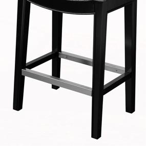 img 1 attached to 🪑 Madison Park Belfast Grey Bar Stools: Contour Fabric Padded Seat, Nail Head Trim, Modern Kitchen Counter Chair, Solid Hardwood, Metal Kickplate Footrest - Ideal Dining Room Accent Furniture