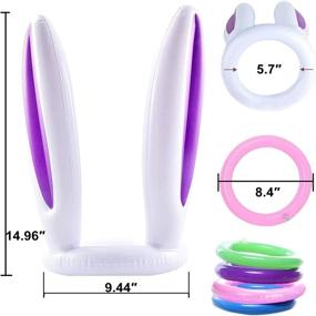 img 2 attached to 🐰 Easter Bunny Ears Ring Toss Game - Inflatable Rabbit Ears Toys for Kids, Family & School Party - Indoor & Outdoor Toss Game - 3 Sets with 12 Rings & 1 Medal