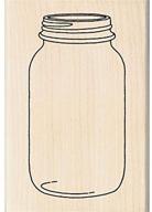🖌️ inkadinkado mason jar wood stamp: ideal for arts and crafts, 2.75'' w x 4'' l masterpiece logo