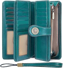 img 4 attached to 👜 Peacock Genuine Leather Women's Handbag & Wallet Set with Blocked Leather Organizer