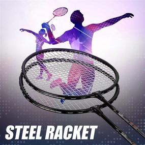 img 3 attached to 🏸 TENNHOOOLL Ultra-Light Alloy Badminton Racket Set: 2 Rackets, 5 Shuttlecocks, Overgrips & Racket Bag - Perfect for Beginners and Professionals