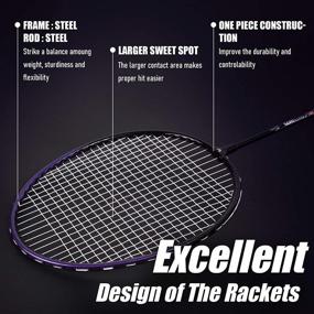 img 1 attached to 🏸 TENNHOOOLL Ultra-Light Alloy Badminton Racket Set: 2 Rackets, 5 Shuttlecocks, Overgrips & Racket Bag - Perfect for Beginners and Professionals