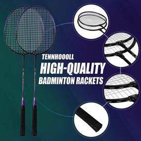 img 2 attached to 🏸 TENNHOOOLL Ultra-Light Alloy Badminton Racket Set: 2 Rackets, 5 Shuttlecocks, Overgrips & Racket Bag - Perfect for Beginners and Professionals