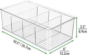 img 3 attached to mDesign Clear Plastic Food Storage Organizer Bin Box Container - 4 Compartment Pack for Kitchen and Pantry Organization