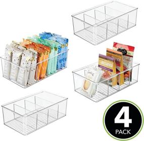 img 2 attached to mDesign Clear Plastic Food Storage Organizer Bin Box Container - 4 Compartment Pack for Kitchen and Pantry Organization