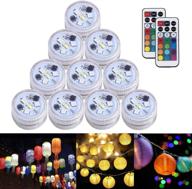 🏮 jt 10pcs waterproof paper lantern lights with remote - rgb color changing submersible led candle, battery operated for vase/valentine/wedding/birthday party decoration логотип