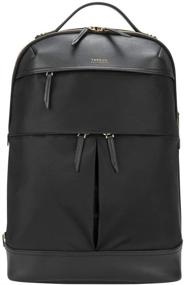 img 4 attached to 🎒 Targus Newport Backpack - Sleek Professional Laptop Bag, Water-Repellent Nylon, Premium Metallic Hardware, Wireless Charging Pocket, Protective Sleeve for 15-Inch Laptop, Black (TSB945BT)