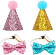 pet birthday hat & bow tie 🎉 set: universal party accessories for dogs & cats логотип