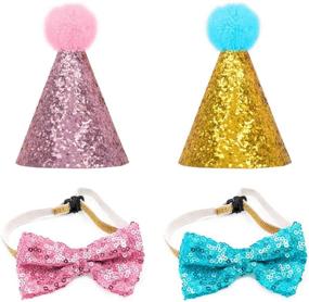 img 4 attached to Pet Birthday Hat & Bow Tie 🎉 Set: Universal Party Accessories for Dogs & Cats