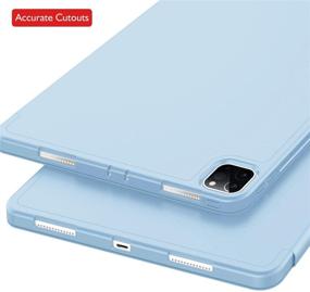 img 1 attached to 📱 ZryXal iPad Pro 12.9 Case 2020: Premium Protective Cover with Pencil Holder, Soft TPU Back, Auto Sleep/Wake - Sky Blue