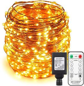 img 4 attached to 165ft 50M 500 LED Fairy Lights with RF Remote – ErChen Copper Wire Plug-in String 🎄 Lights for Indoor Outdoor Use, Dimmable & Timer, Warm White, Perfect for Christmas, Bedroom, and Wedding Decorations