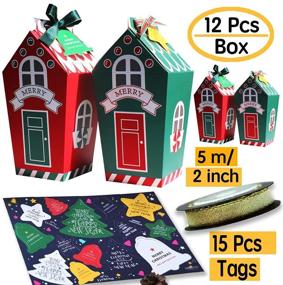 img 3 attached to 🎁 Christmas Candy Boxes and Wrapping Bags - Xmas Treats, Cookies, and Gifts - Paper Boxes with Tags, Ribbon - 12Pcs Boxes & Tags & Ribbon