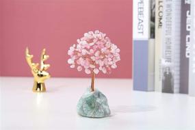 img 3 attached to 🌸 Jovivi Natural Rose Quartz Crystal Tree: Raw Healing Crystals on Fluorite Base - Stunning Gem Bonsai Money Tree for Positive Energy, Wealth, and Luck - Home Office Table Decor