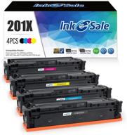 🖨️ ink e-sale 4 pack toner cartridge for color laserjet pro mfp m277dw m252dw - cf400x cf401x cf402x cf403x 201x cf400a replacement logo