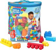 🧱 мега кубики первые строители большая сумка для строительства - 80 предметов синий строительный набор для малышей (от 3 до 5 лет) логотип