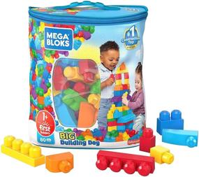 img 4 attached to 🧱 Мега Кубики Первые Строители Большая Сумка для Строительства - 80 предметов синий строительный набор для малышей (от 3 до 5 лет)