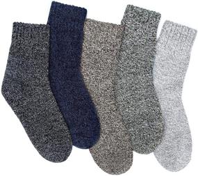 img 2 attached to Vintage Winter Warm Cozy Crew Socks for Women - 5 Pairs Thick Knit Wool Socks, Ideal Gifts