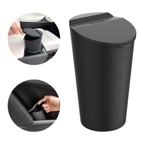 img 4 attached to BMZX Car Trash Can with Lid: Compact Cup Holder Garbage Bin for Auto, Home, and Office