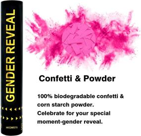 img 3 attached to 🎉 HICONFETTI 4-Pack Gender Reveal Baby Shower Confetti Powder Cannon - Non-toxic Biodegradable Tissue-Safe Smoke Powder (4 Pink)